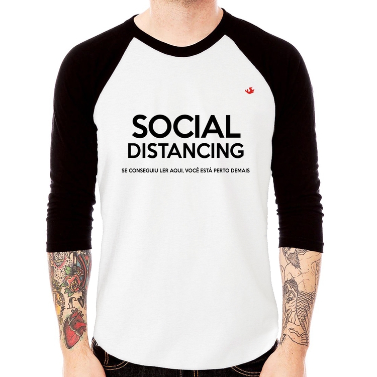 Camiseta Raglan Social Distancing Manga 3/4