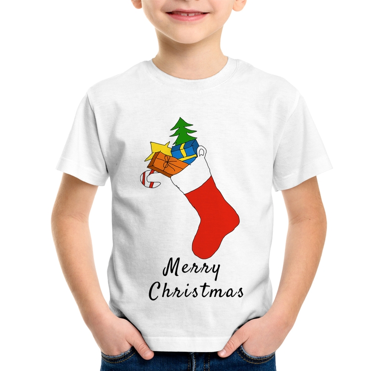 Camiseta Infantil Socket Merry Christmas