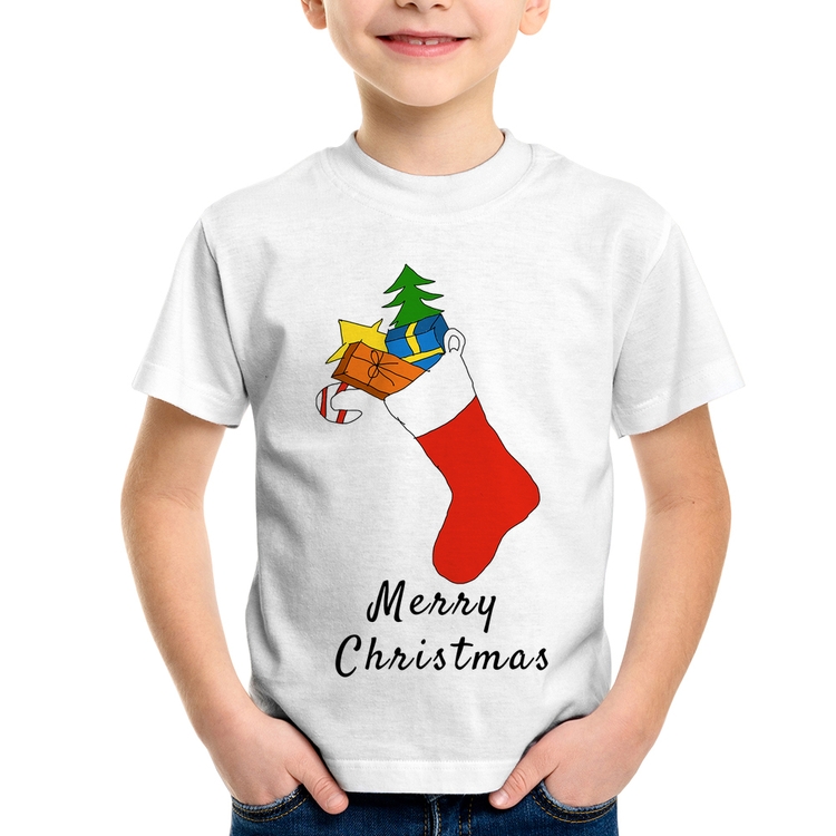 Camiseta Infantil Socket Merry Christmas