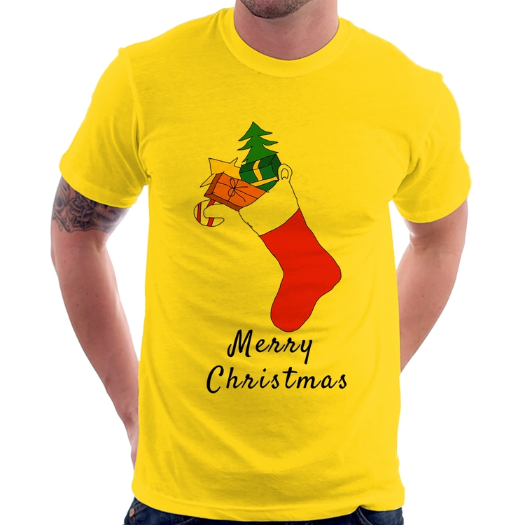 Camiseta Socket Merry Christmas - Amarela