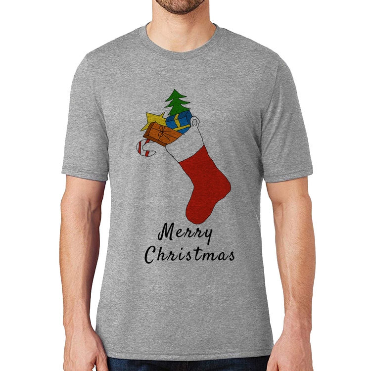 Camiseta Socket Merry Christmas - Cinza