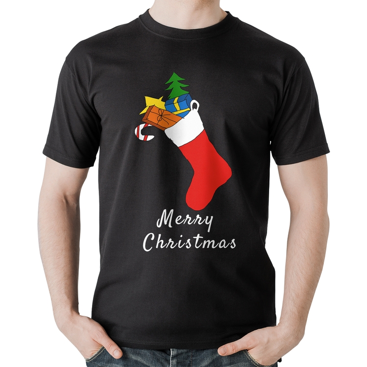 Camiseta Algodão Socket Merry Christmas