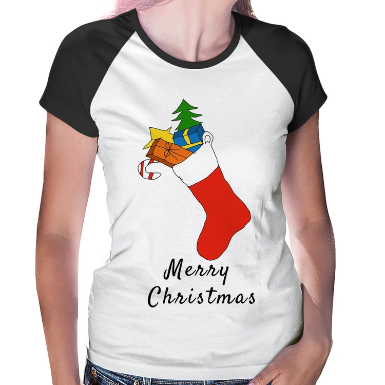 Baby Look Raglan Socket Merry Christmas