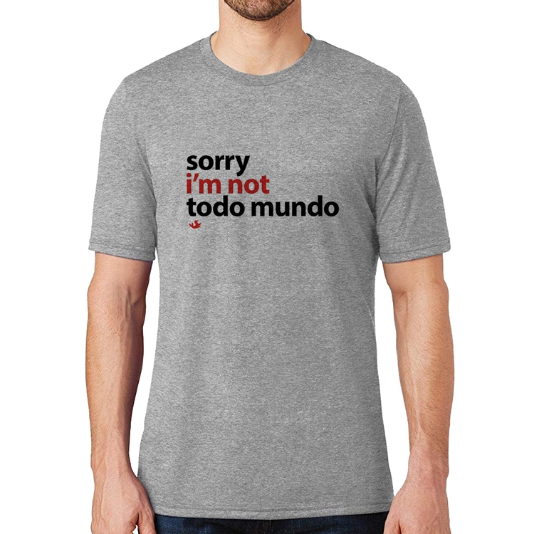Camiseta Sorry, I'm not todo mundo - Cinza