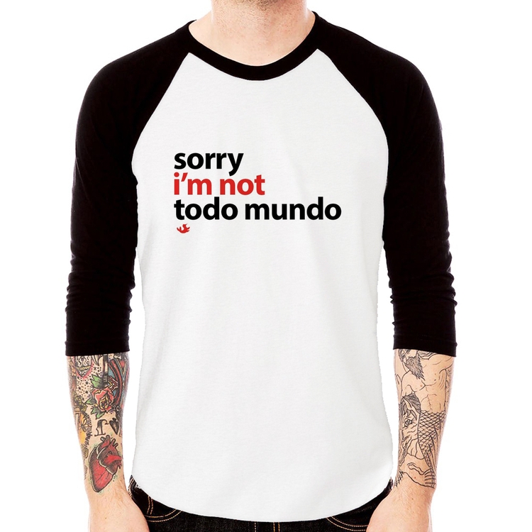 Camiseta Raglan Sorry, I'm not todo mundo Manga 3/4