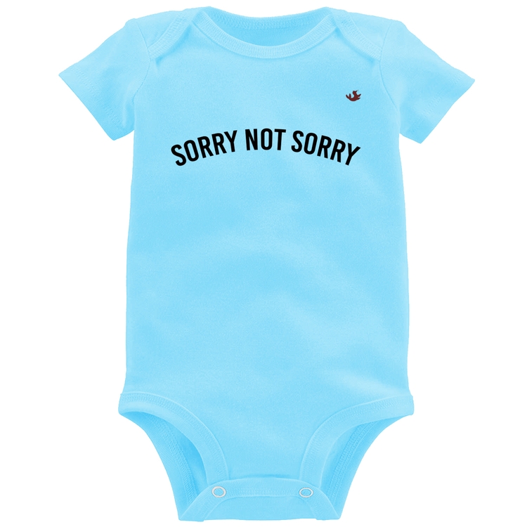 Body Bebê Sorry not Sorry - Azul Bebê