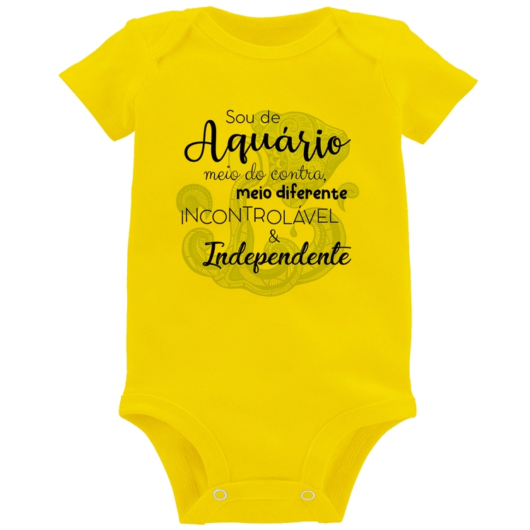 Body Bebê Sou de Aquário - Amarelo