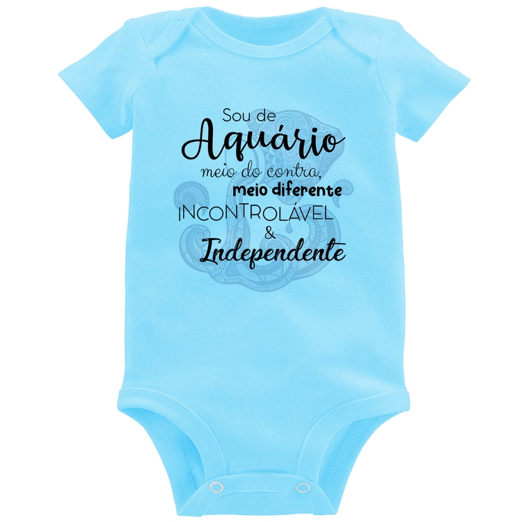 Body Bebê Sou de Aquário - Azul Bebê