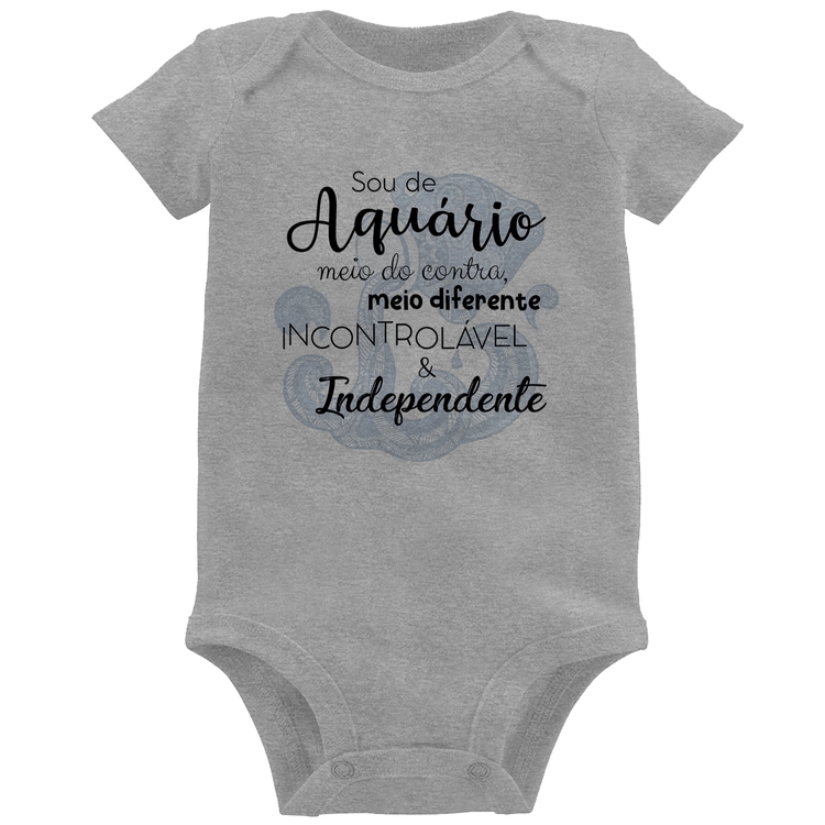 Body Bebê Sou de Aquário - Cinza