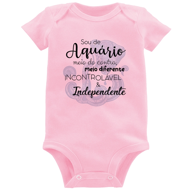 Body Bebê Sou de Aquário - Rosa Bebê