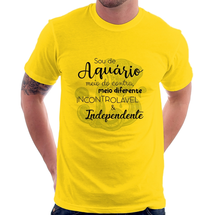 Camiseta Sou de Aquário - Amarela