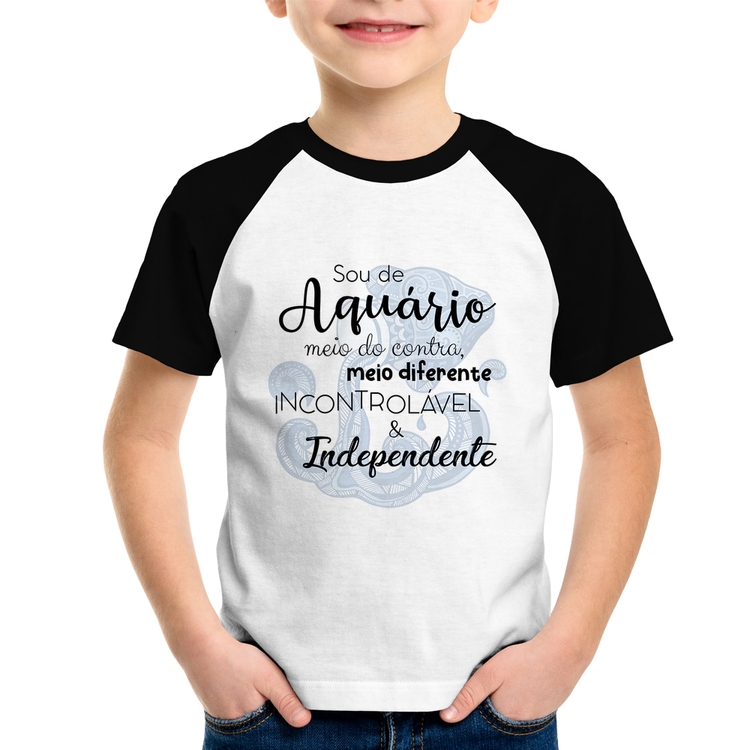 Camiseta Raglan Infantil Sou de Aquário