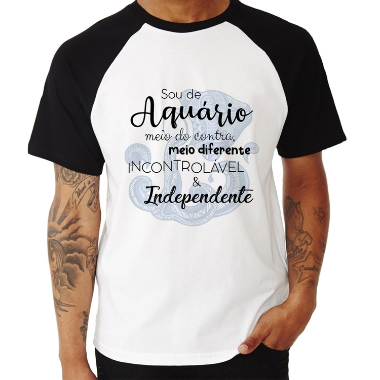 Camiseta Raglan Sou de Aquário