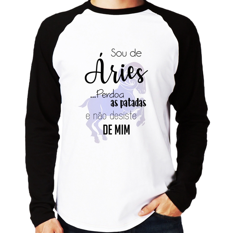Camiseta Raglan Sou de Áries Manga Longa