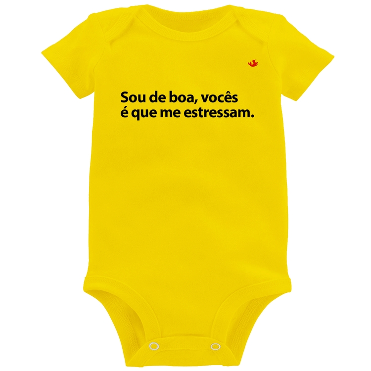Body Bebê Sou de boa, vocês é que me estressam - Amarelo