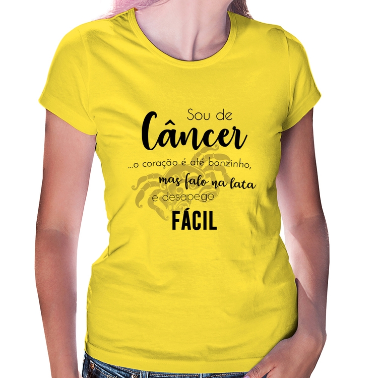 Baby Look Sou de Câncer - Amarela