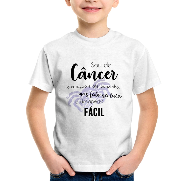 Camiseta Infantil Sou de Câncer