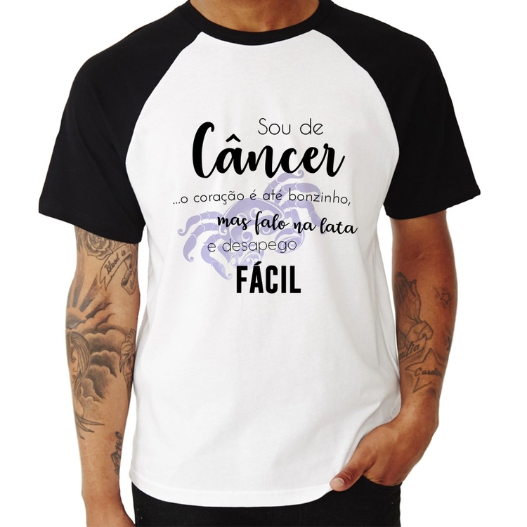 Camiseta Raglan Sou de Câncer
