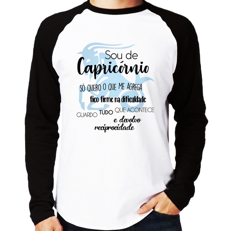 Camiseta Raglan Sou de Capricórnio Manga Longa
