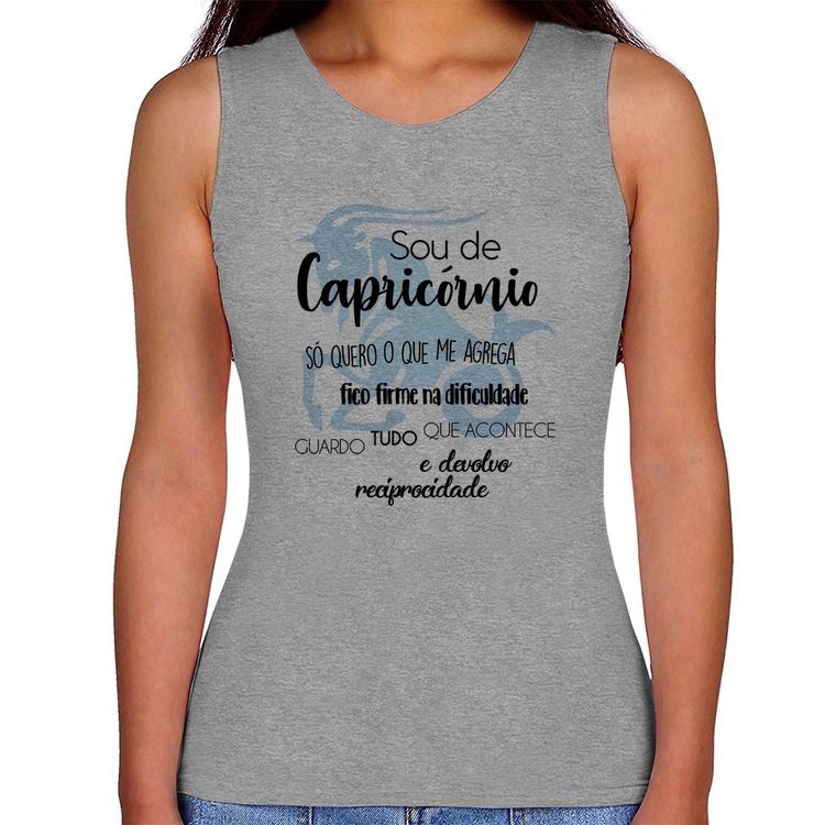 Regata Feminina Sou de Capricórnio - Cinza