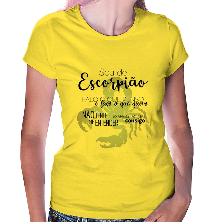 Baby Look Sou de Escorpião - Amarela