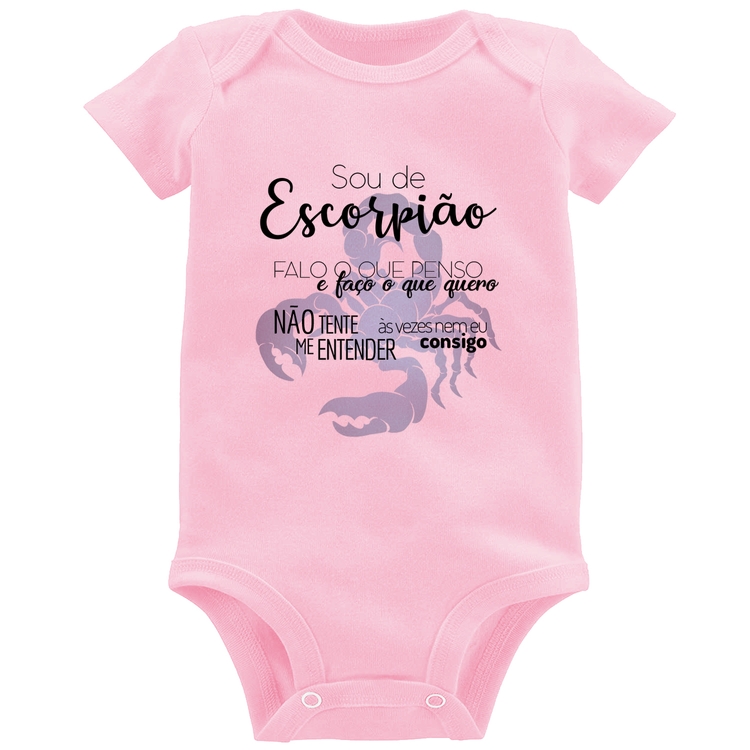 Body Bebê Sou de Escorpião - Rosa Bebê