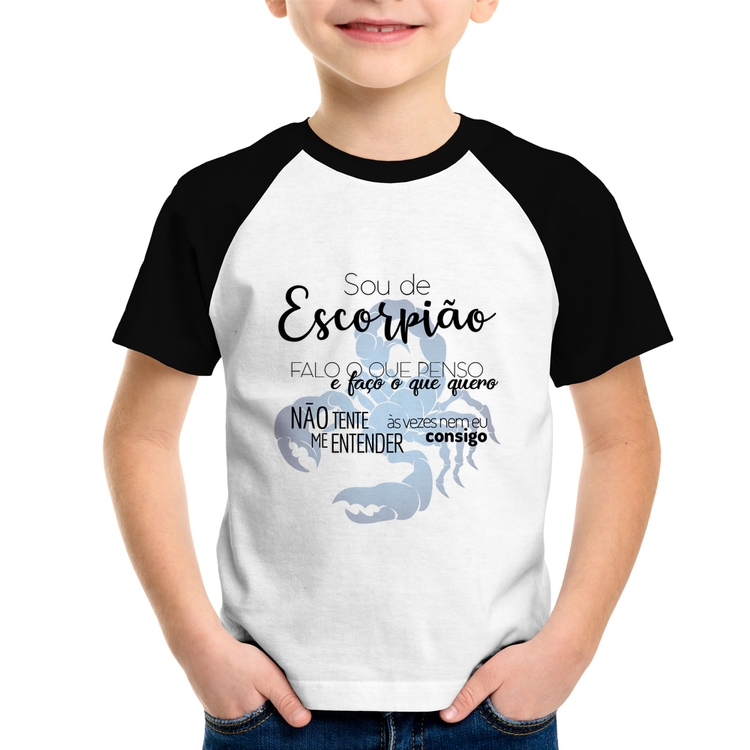 Camiseta Raglan Infantil Sou de Escorpião