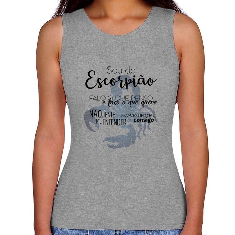 Regata Feminina Sou de Escorpião - Cinza