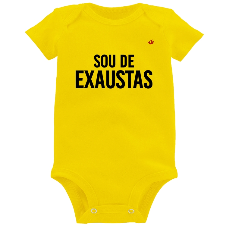 Body Bebê Sou de Exaustas - Amarelo