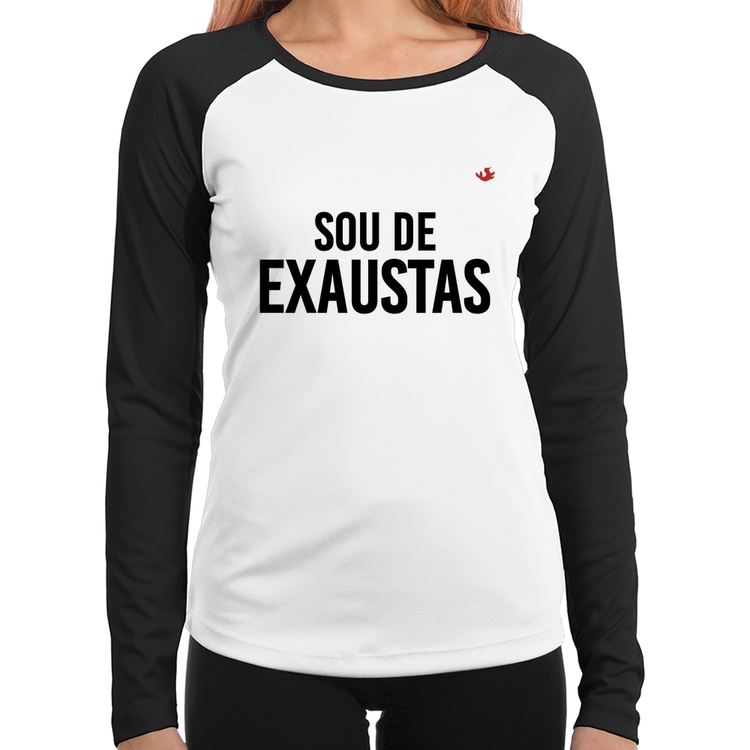 Baby Look Raglan Sou de Exaustas Manga Longa