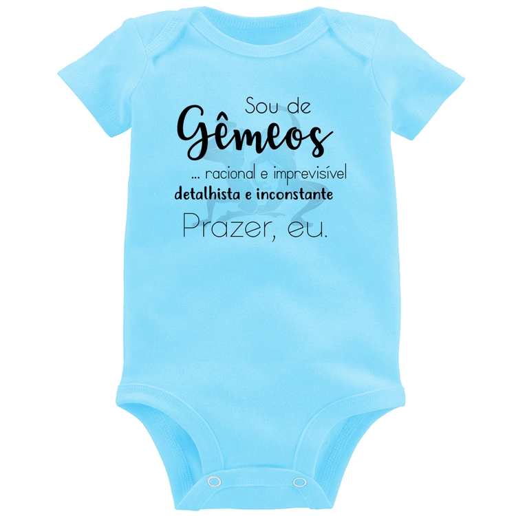 Body Bebê Sou de Gêmeos - Azul Bebê