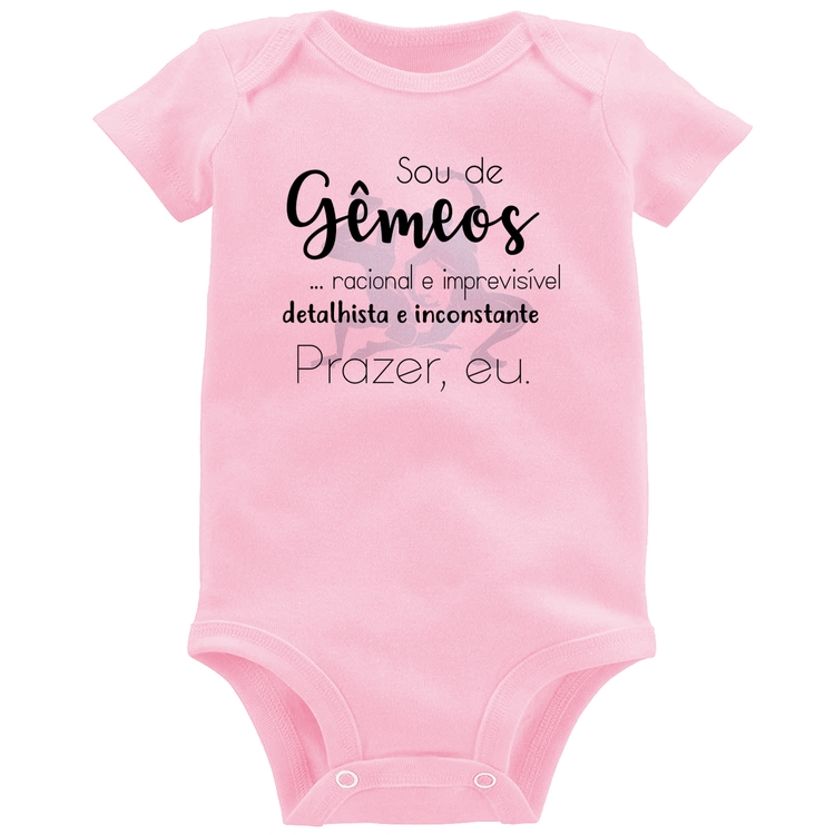 Body Bebê Sou de Gêmeos - Rosa Bebê
