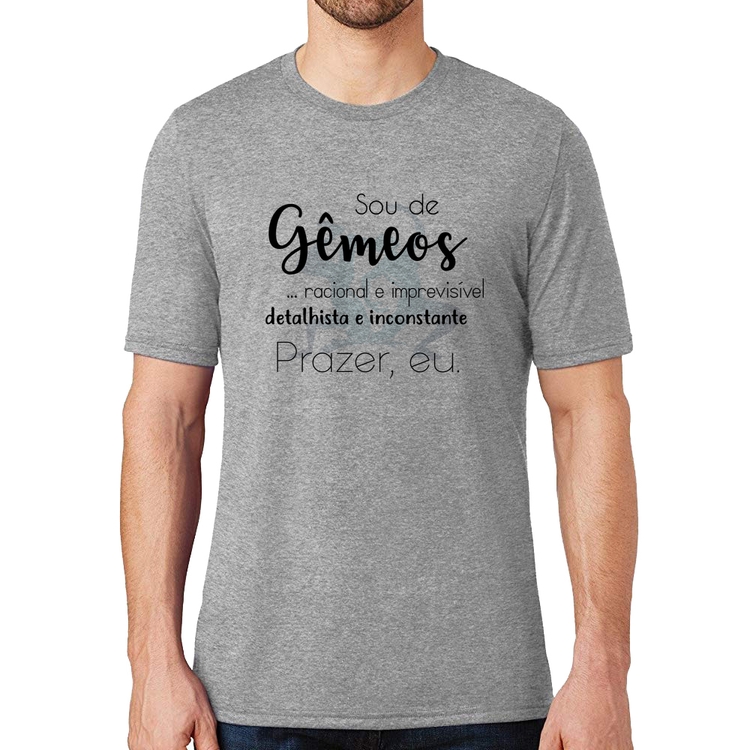 Camiseta Sou de Gêmeos - Cinza
