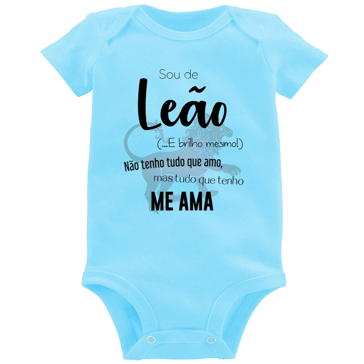 Body Bebê Sou de Leão - Azul Bebê