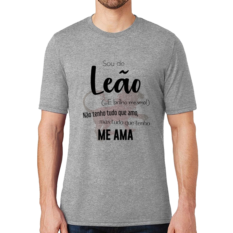 Camiseta Sou de Leão - Cinza