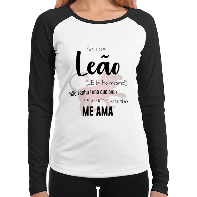 Baby Look Raglan Sou de Leão Manga Longa