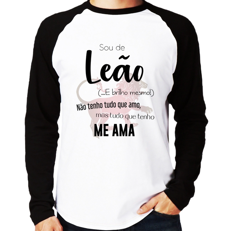 Camiseta Raglan Sou de Leão Manga Longa