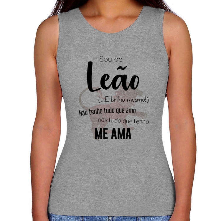 Regata Feminina Sou de Leão - Cinza