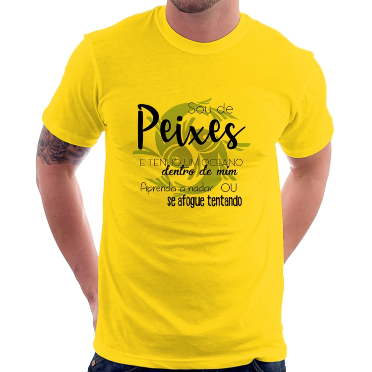 Camiseta Sou de Peixes - Amarela
