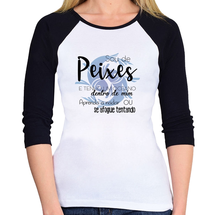 Baby Look Raglan Sou de Peixes Manga 3/4