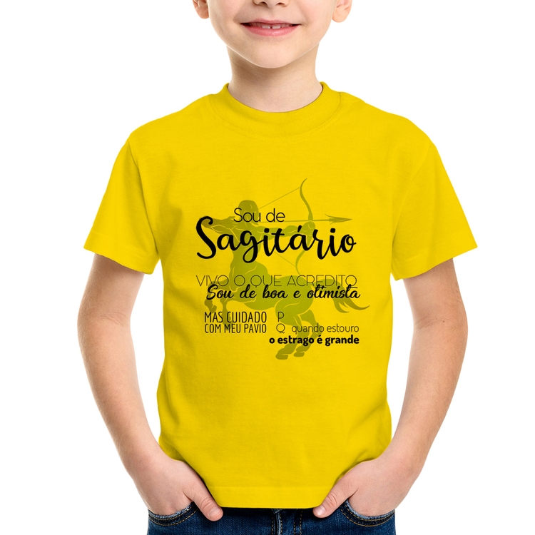 Camiseta Infantil Sou de Sagitário - Amarela