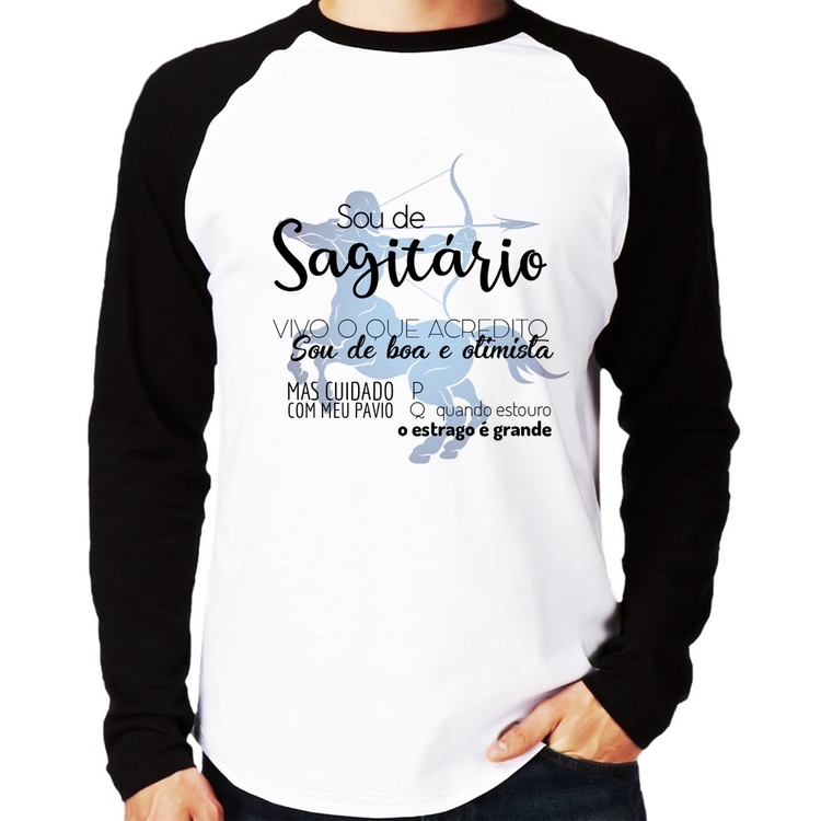 Camiseta Raglan Sou de Sagitário Manga Longa