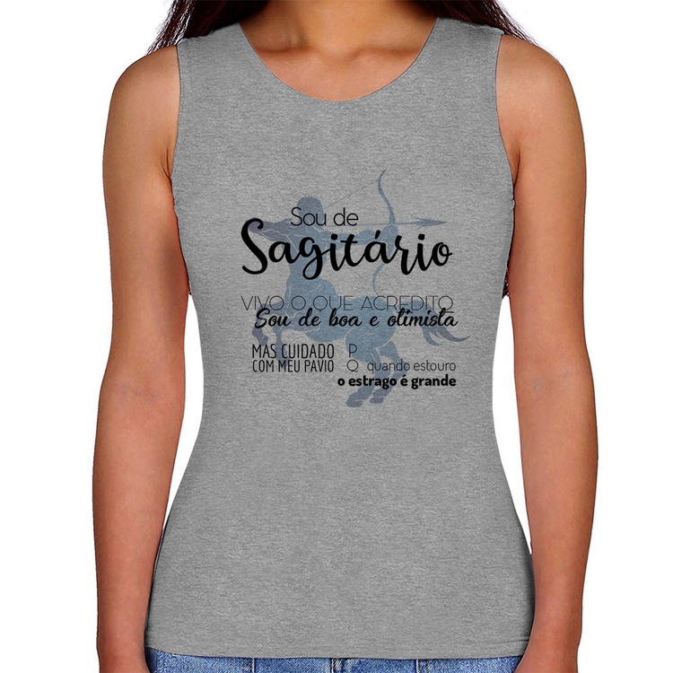 Regata Feminina Sou de Sagitário - Cinza