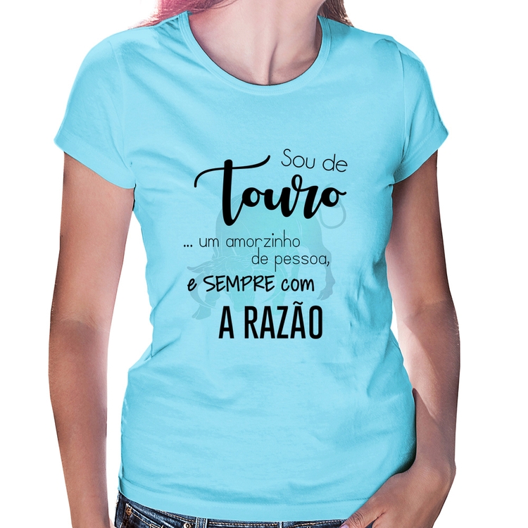 Baby Look Sou de Touro - Azul Bebê