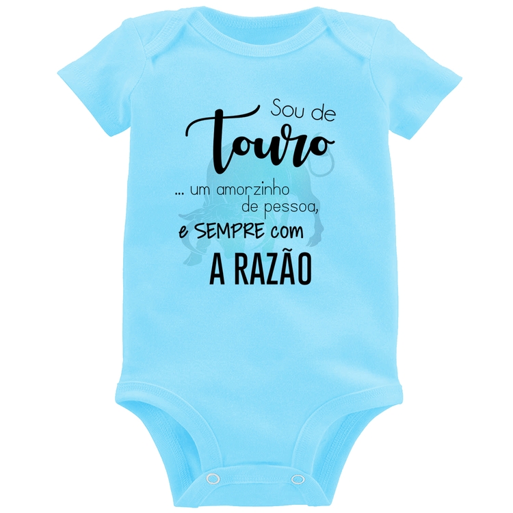 Body Bebê Sou de Touro - Azul Bebê