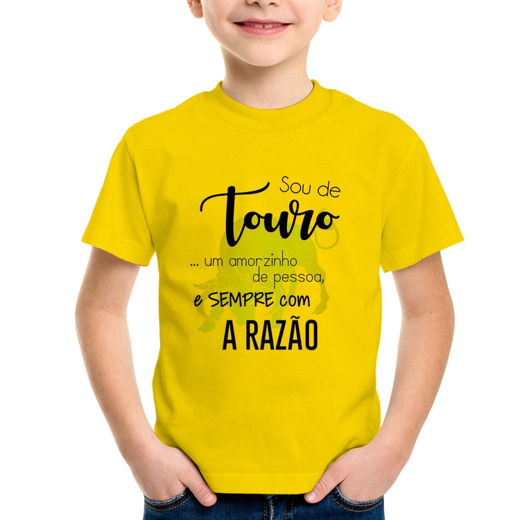 Camiseta Infantil Sou de Touro - Amarela