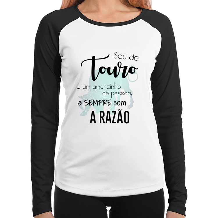 Baby Look Raglan Sou de Touro Manga Longa
