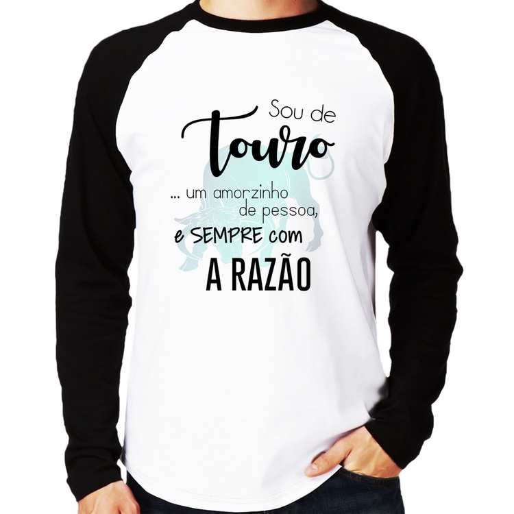 Camiseta Raglan Sou de Touro Manga Longa