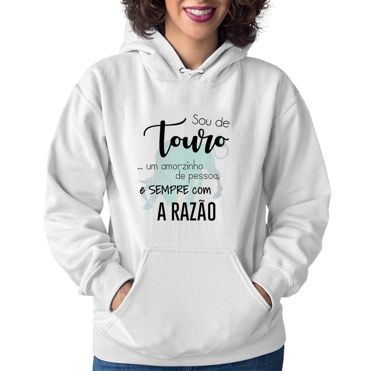 Moletom Feminino Sou de Touro - Branco