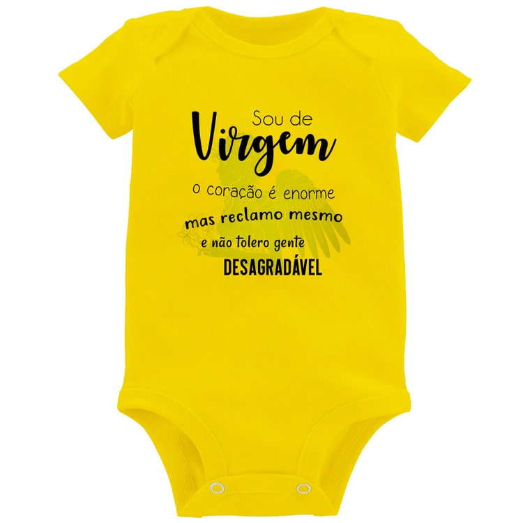 Body Bebê Sou de Virgem - Amarelo
